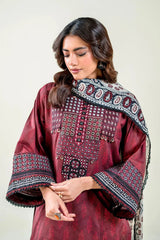 3PC Embroidered Unstitched Lawn Suit | KC-3776 Embroidered KHAS STORES 