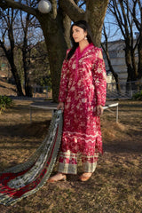 3PC Embroidered Unstitched Lawn Suit KCE-3218 Embroidered KHAS STORES 