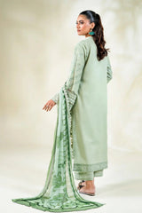 3PC Embroidered Unstitched Lawn Suit | KCE-3808 Embroidered KHAS STORES 
