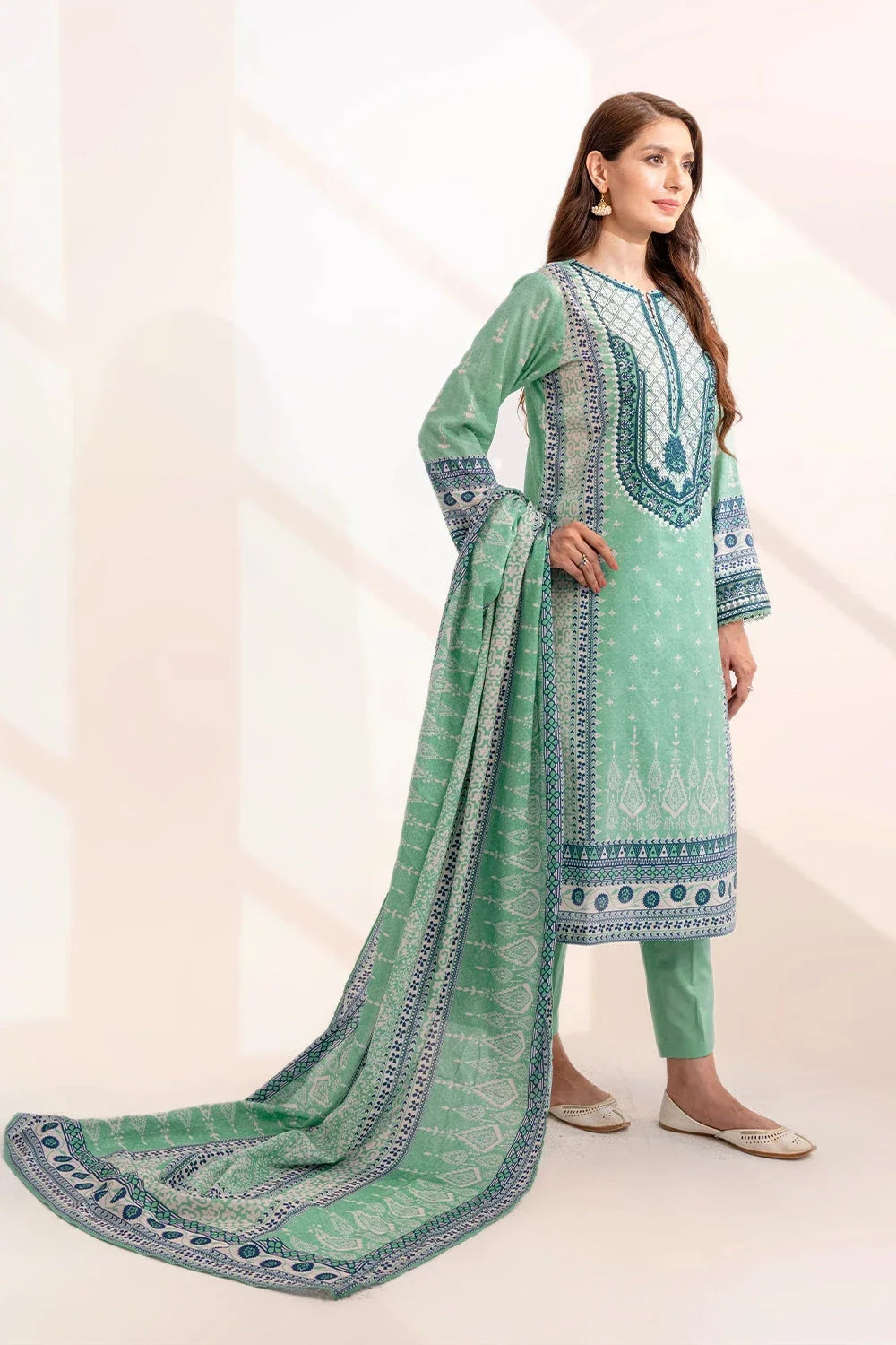 3PC Embroidered Unstitched Lawn Suit KL-3311 Embroidered KHAS STORES 