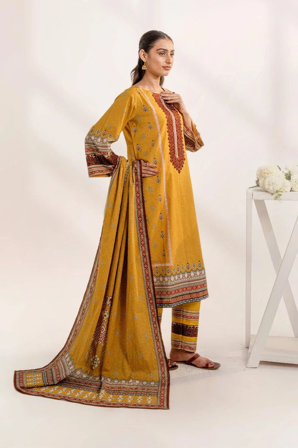 3PC Embroidered Unstitched Lawn Suit KL-3313 Embroidered KHAS STORES 