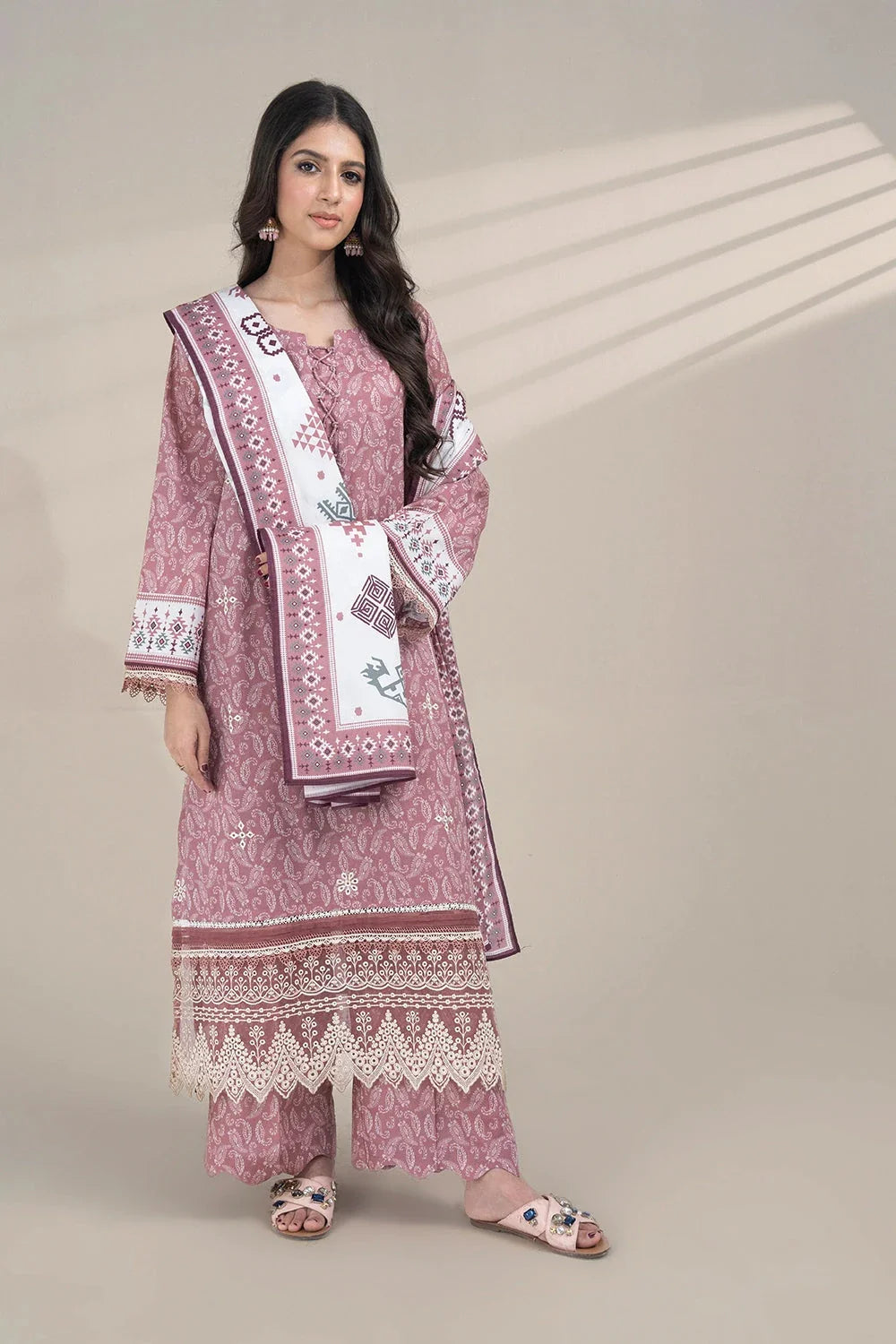 3PC Embroidered Unstitched Lawn Suit KL-3328 Embroidered KHAS STORES 