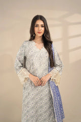 3PC Embroidered Unstitched Lawn Suit KL-3335 Embroidered KHAS STORES 
