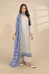 3PC Embroidered Unstitched Lawn Suit KL-3335 Embroidered KHAS STORES 