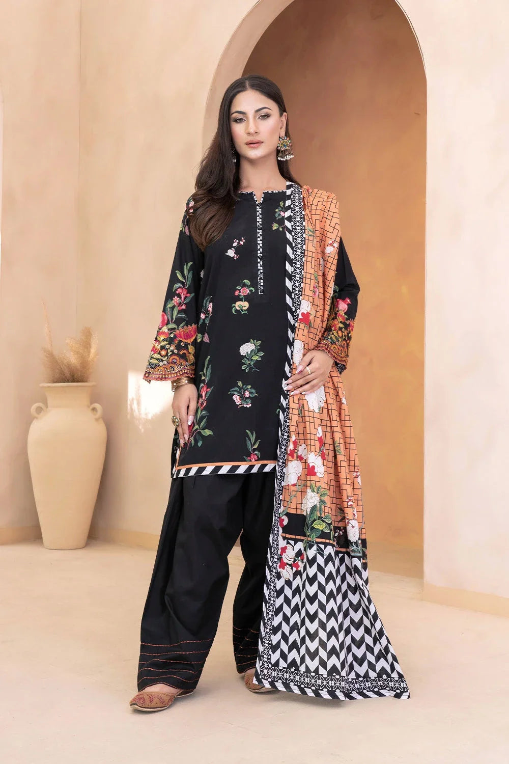 3PC Embroidered Unstitched Lawn Suit KL-3337 Embroidered KHAS STORES 