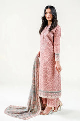 3PC Embroidered Unstitched Lawn Suit | KL-3765 Embroidered KHAS STORES 