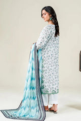 3PC Embroidered Unstitched Lawn Suit | KL-3769 Embroidered KHAS STORES 
