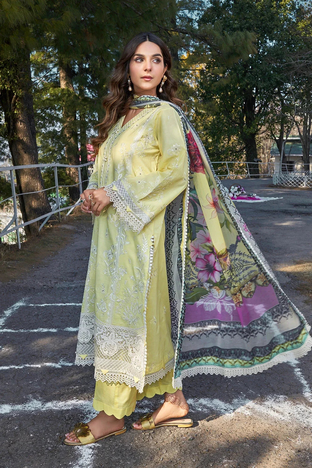 3PC Embroidered Unstitched Lawn Suit KSC-3143 Embroidered KHAS STORES 