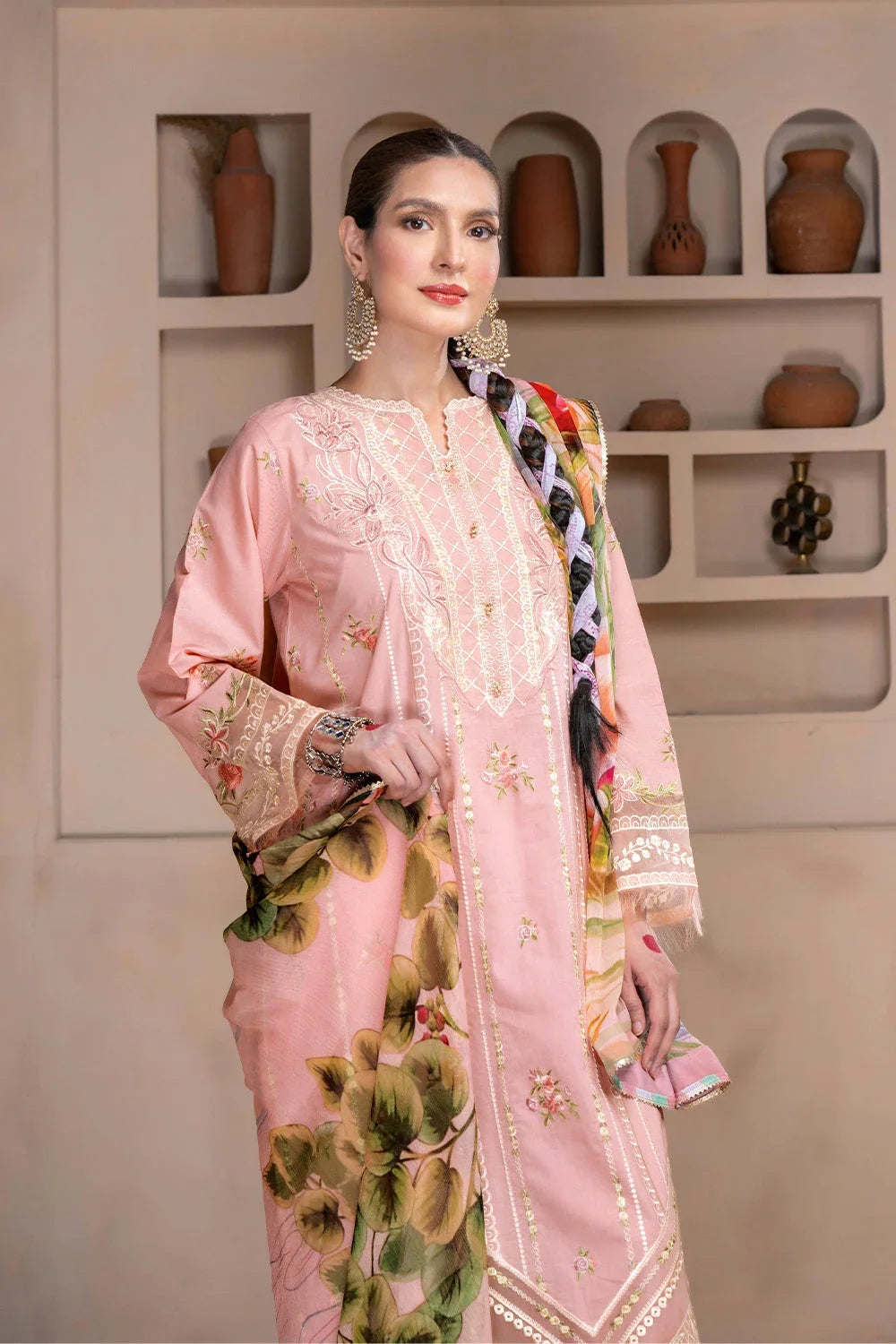 3PC Embroidered Unstitched Lawn Suit KSC-3359 Embroidered KHAS STORES 