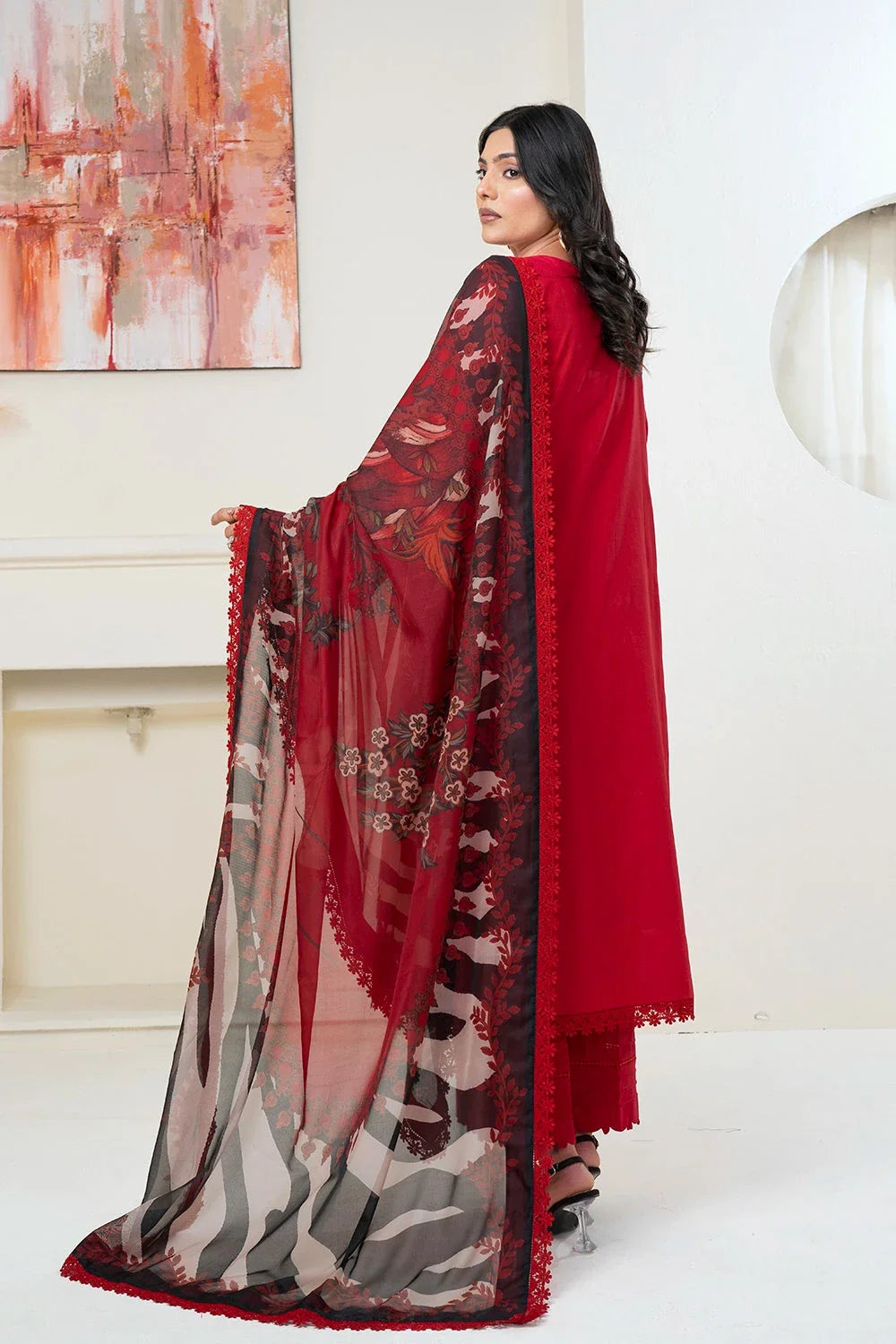 3PC Embroidered Unstitched Lawn Suit KSC-3361 Embroidered KHAS STORES 