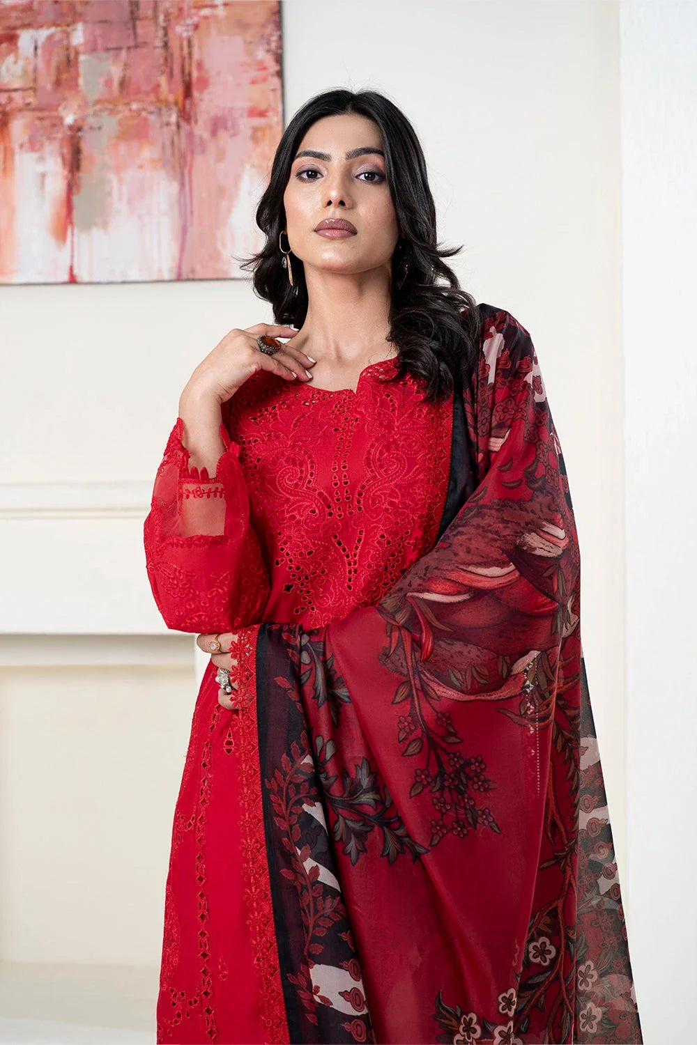 3PC Embroidered Unstitched Lawn Suit KSC-3361 Embroidered KHAS STORES 