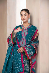3PC Embroidered Unstitched Lawn Suit KSC-3362 Embroidered KHAS STORES 