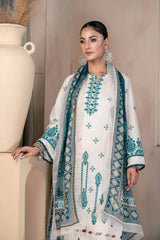 3PC Embroidered Unstitched Lawn Suit KSC-3373 Embroidered KHAS STORES 
