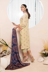 3PC Embroidered Unstitched Lawn Suit KSE-3395 Embroidered KHAS STORES 