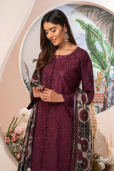3PC Embroidered Unstitched Lawn Suit KSE-3397 Embroidered KHAS STORES 