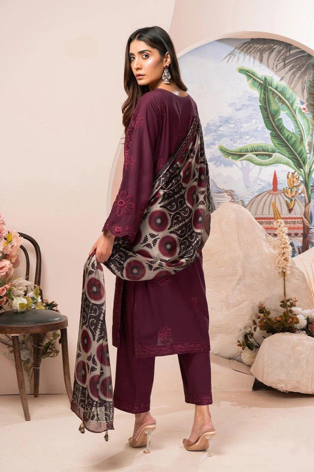 3PC Embroidered Unstitched Lawn Suit KSE-3397 Embroidered KHAS STORES 
