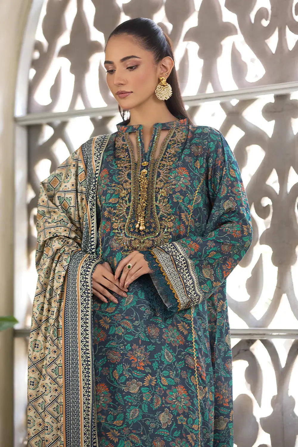 3PC Embroidered Unstitched Linen Suit KLE-2967 Embroidered KHAS STORES 