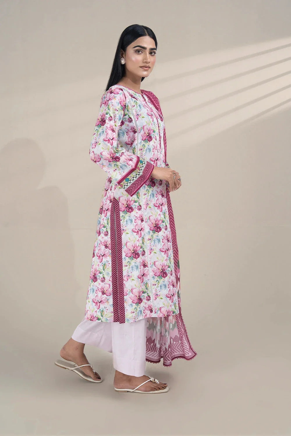 3PC Printed Unstitched Lawn Suit KLA-3262 Printed KHAS STORES 