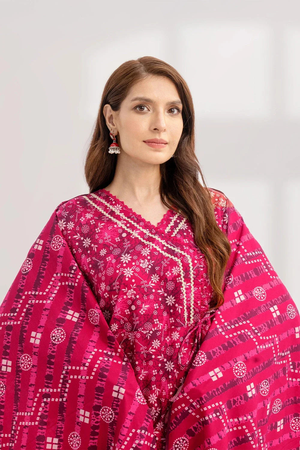 3PC Printed Unstitched Lawn Suit KLA-3264 Printed KHAS STORES 