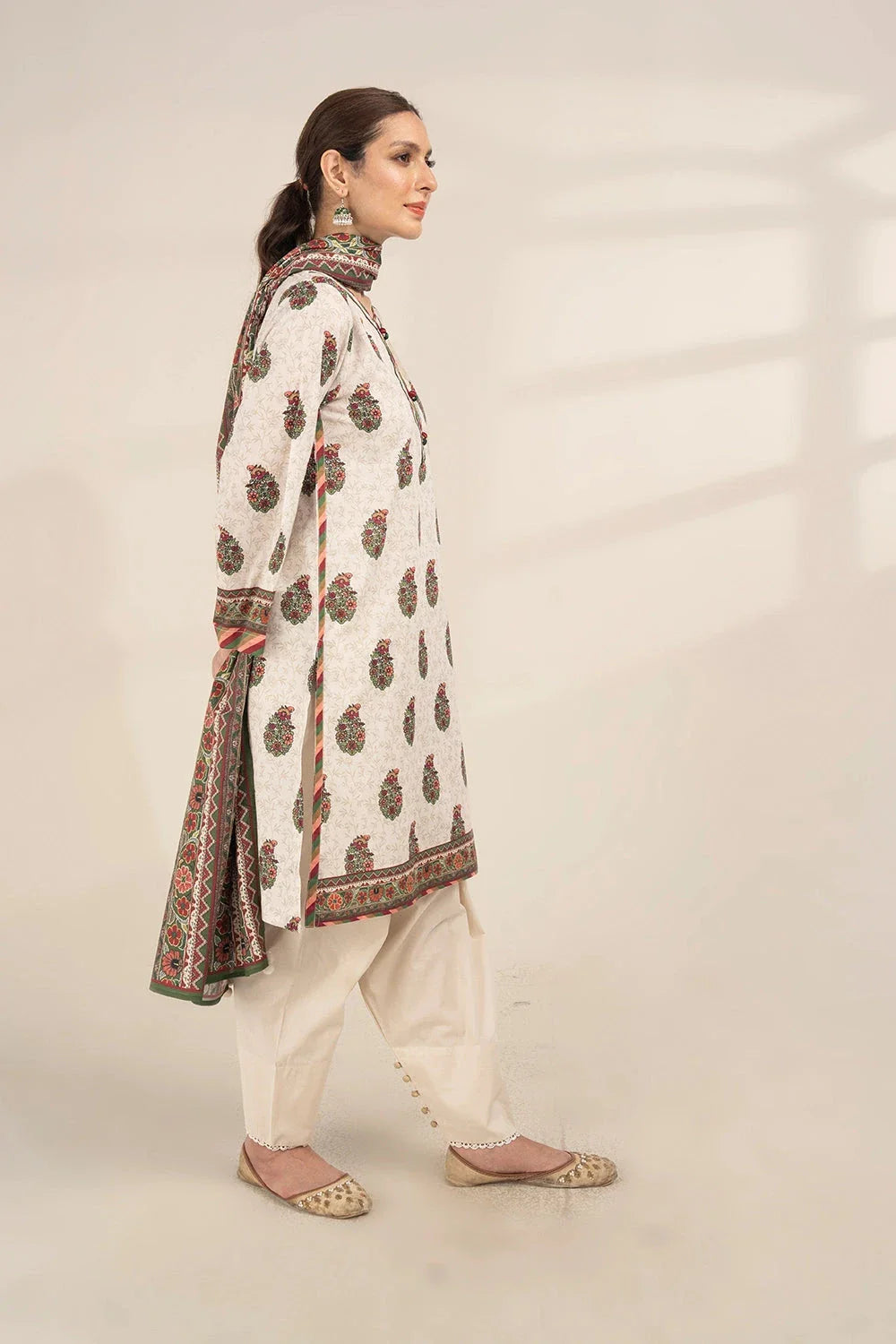 3PC Printed Unstitched Lawn Suit KLA-3272 Printed KHAS STORES 