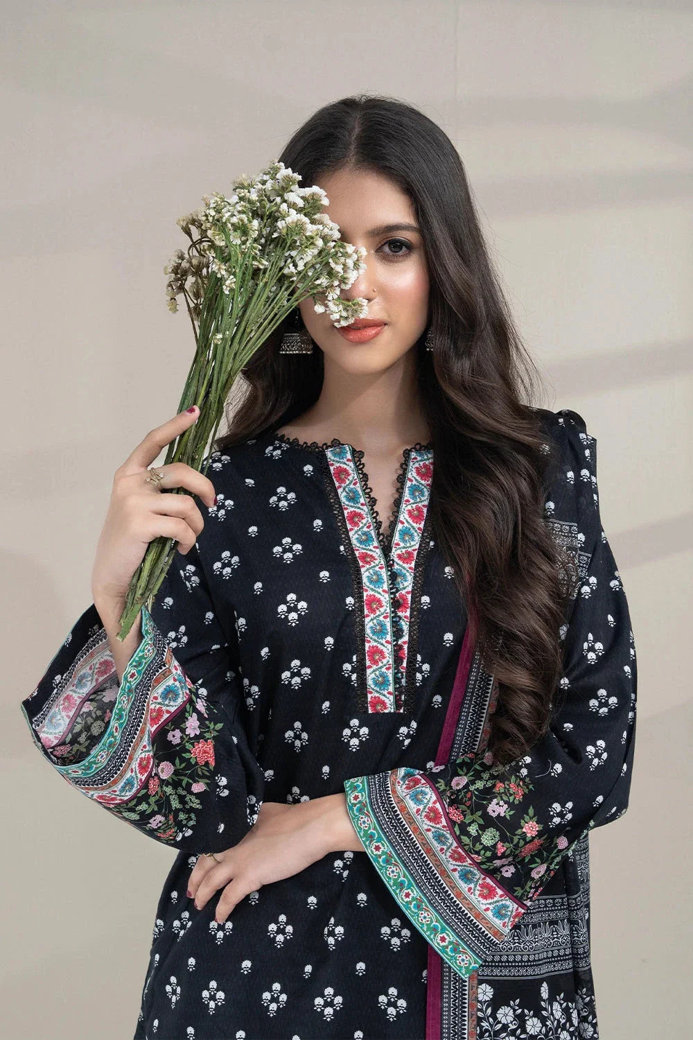 3PC Printed Unstitched Lawn Suit KLA-3273 Printed KHAS STORES 
