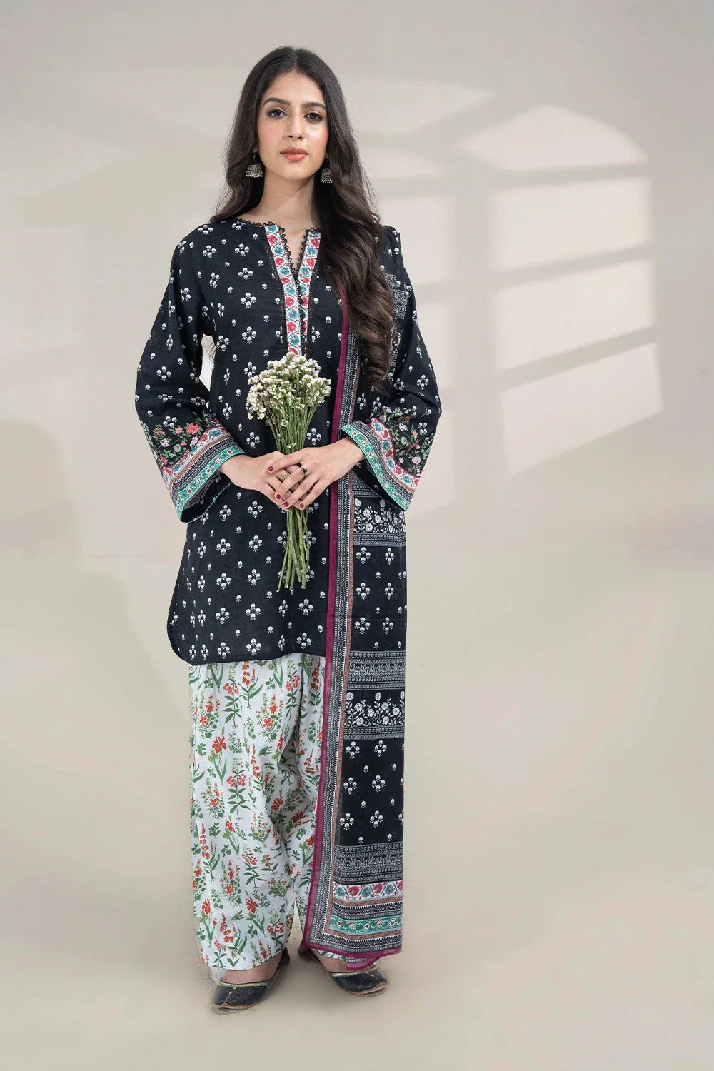 3PC Printed Unstitched Lawn Suit KLA-3273 Printed KHAS STORES 