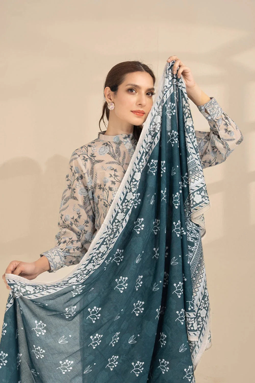 3PC Printed Unstitched Lawn Suit KLA-3276 Printed KHAS STORES 