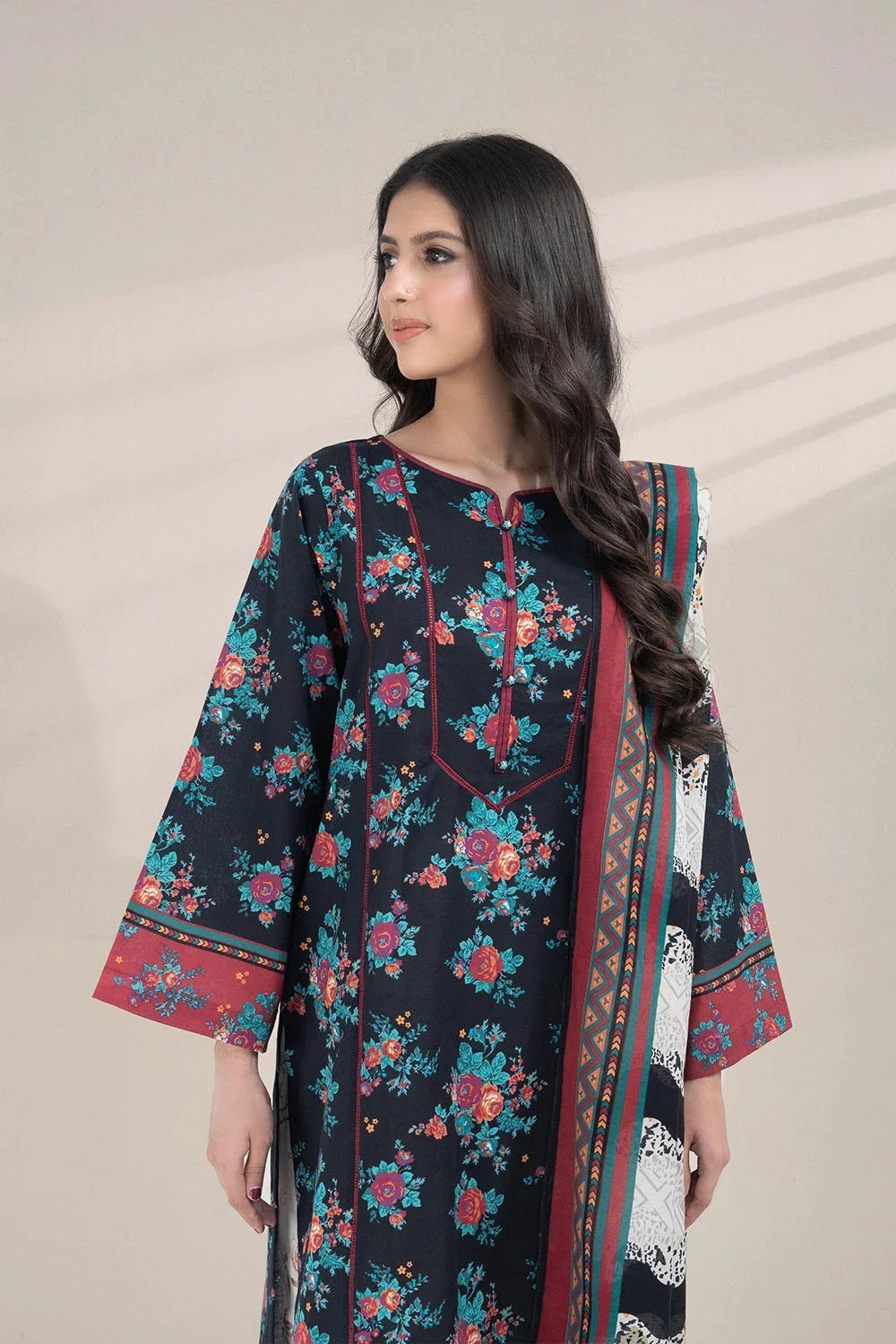 3PC Printed Unstitched Lawn Suit KLA-3278 Printed KHAS STORES 