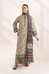 3PC Printed Unstitched Lawn Suit KLA-3279 Printed KHAS STORES 
