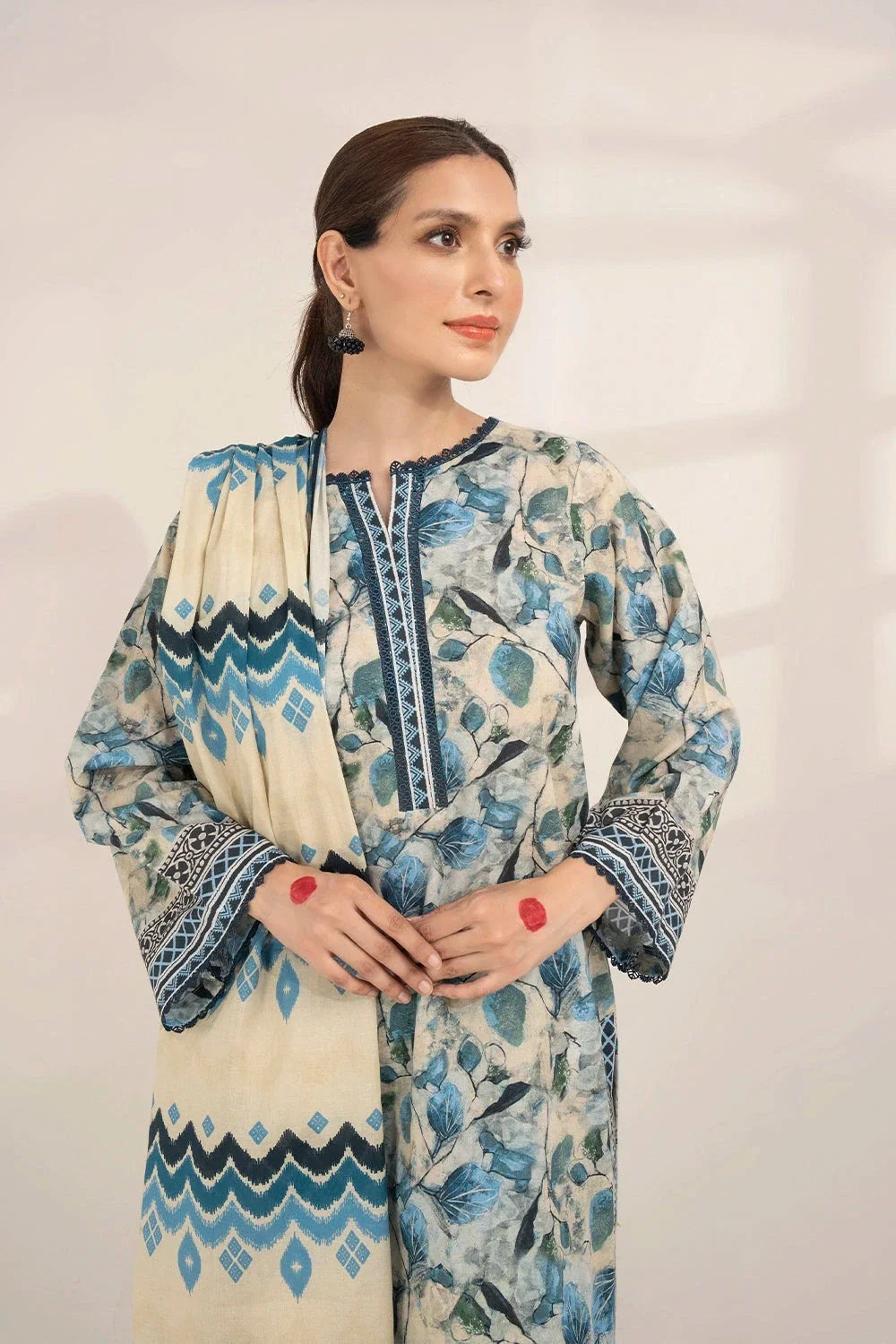 3PC Printed Unstitched Lawn Suit KLA-3283 Printed KHAS STORES 
