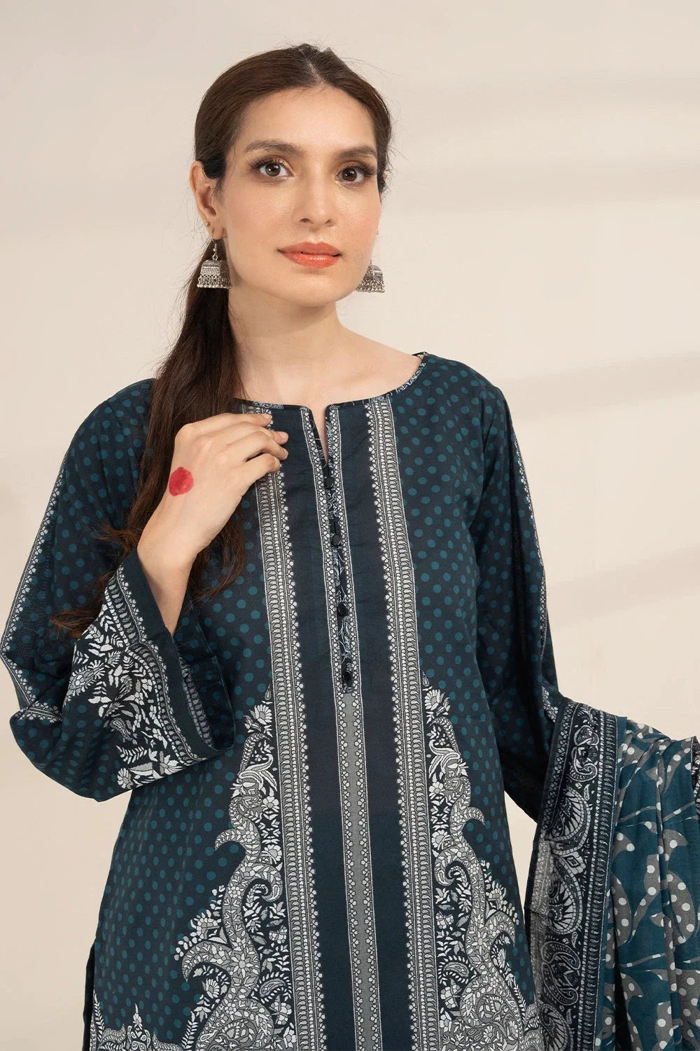 3PC Printed Unstitched Lawn Suit KLA-3284 Printed KHAS STORES 