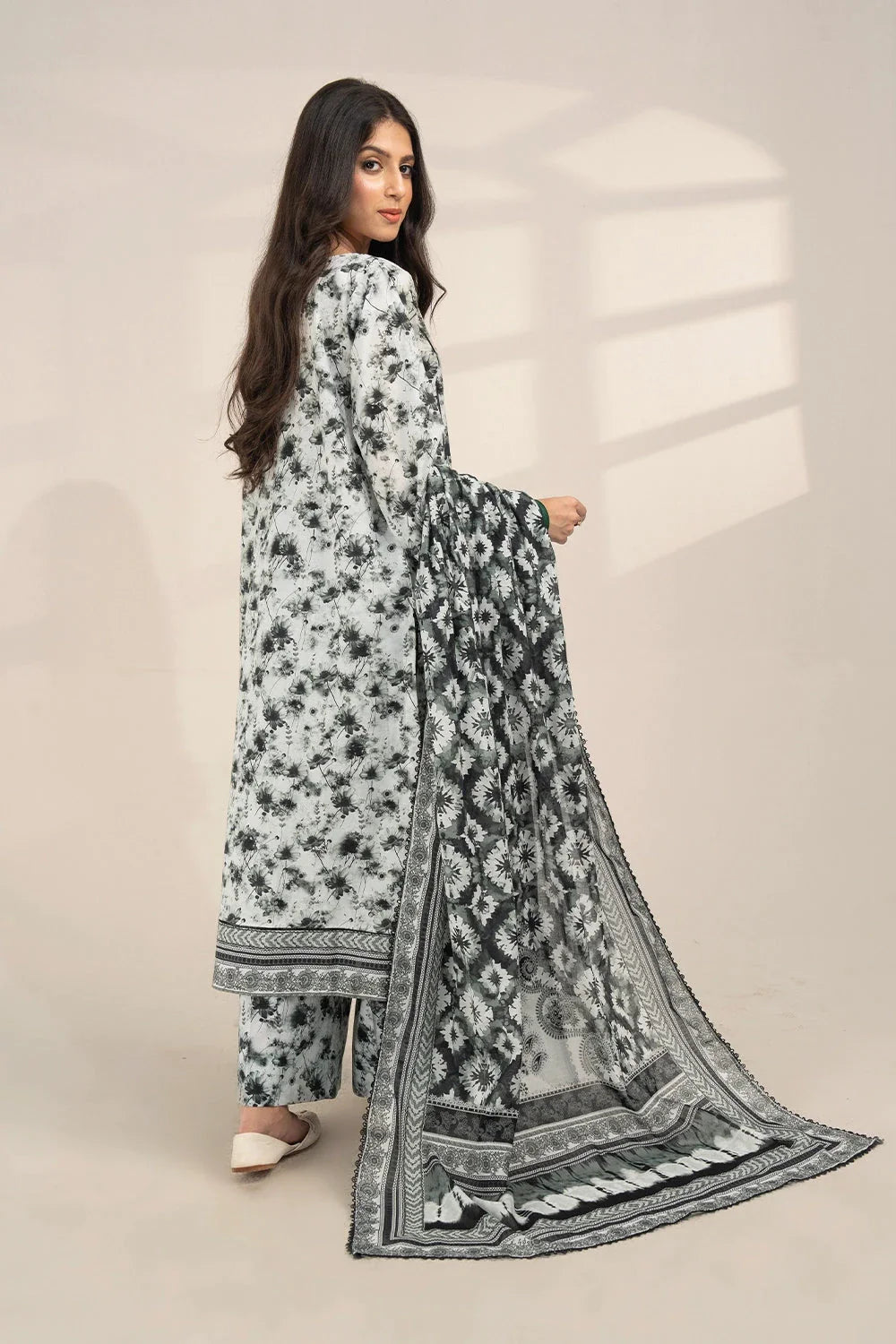 3PC Printed Unstitched Lawn Suit KLA-3286 Printed KHAS STORES 