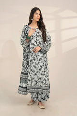 3PC Printed Unstitched Lawn Suit KLA-3286 Printed KHAS STORES 