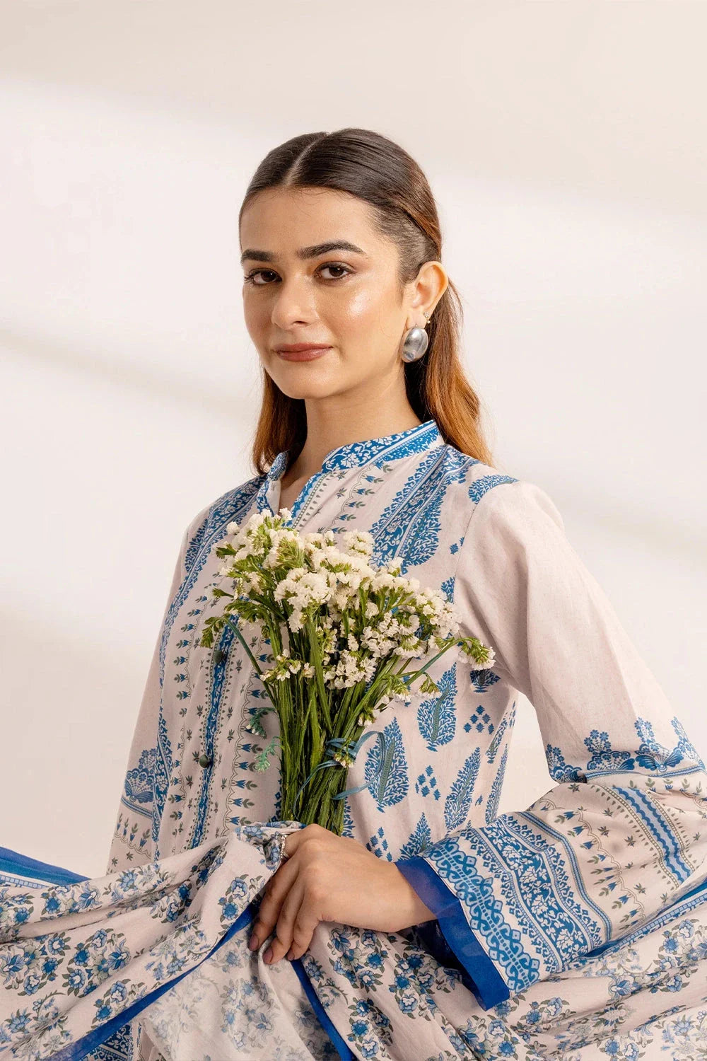 3PC Printed Unstitched Lawn Suit KLA-3291 Printed KHAS STORES 