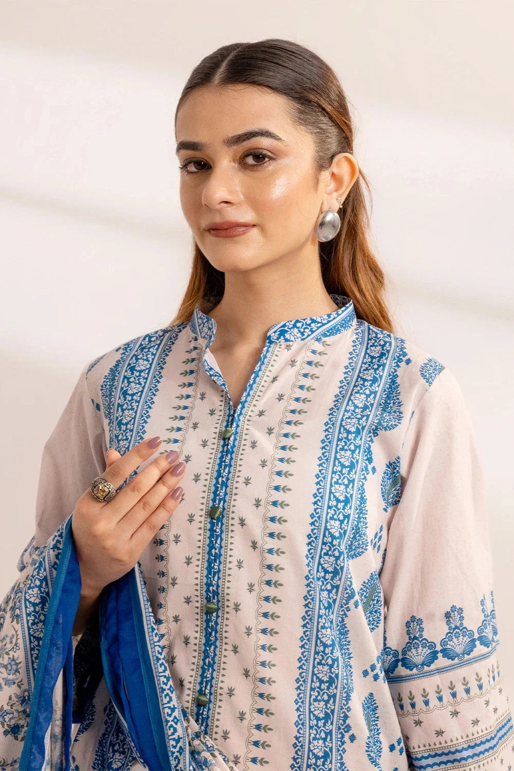 3PC Printed Unstitched Lawn Suit KLA-3291 Printed KHAS STORES 