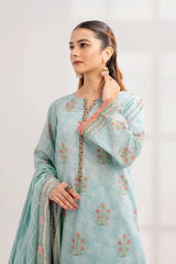 3PC Printed Unstitched Lawn Suit KLA-3292 Printed KHAS STORES 
