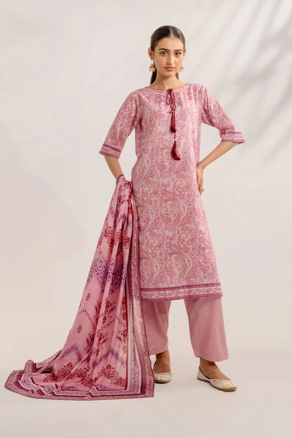 3PC Printed Unstitched Lawn Suit KLA-3296 Printed KHAS STORES 