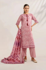 3PC Printed Unstitched Lawn Suit KLA-3296 Printed KHAS STORES 