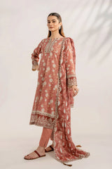 3PC Printed Unstitched Lawn Suit KLA-3307 Printed KHAS STORES 