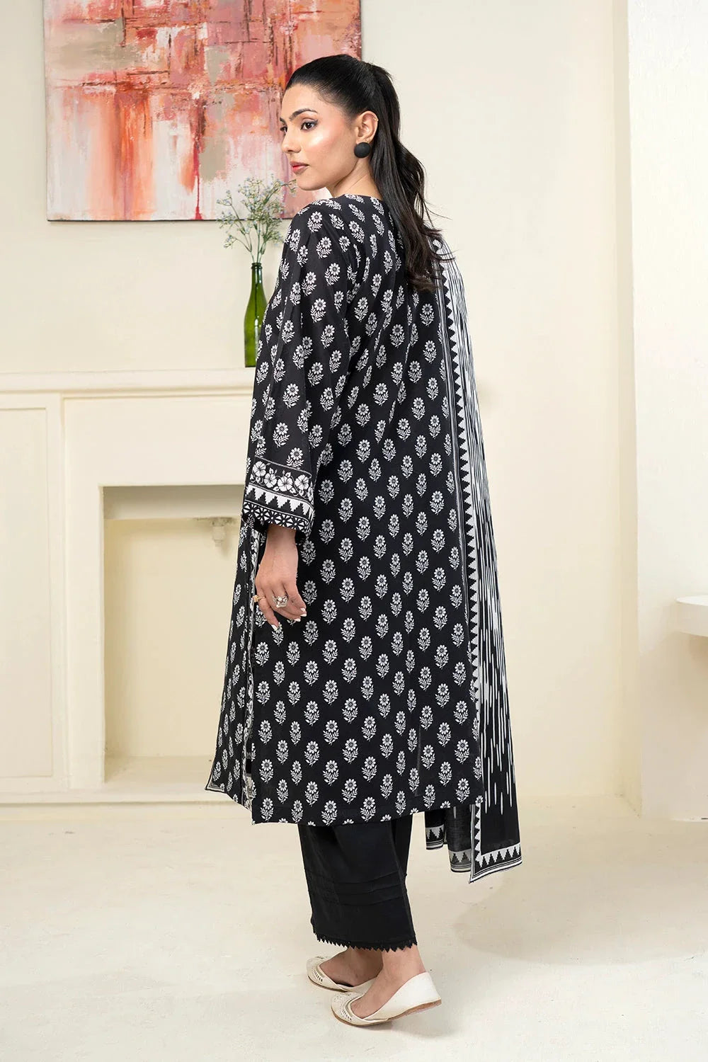 3PC Printed Unstitched Lawn Suit KLA-3422 Printed KHAS STORES 
