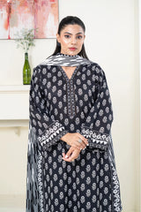 3PC Printed Unstitched Lawn Suit KLA-3422 Printed KHAS STORES 