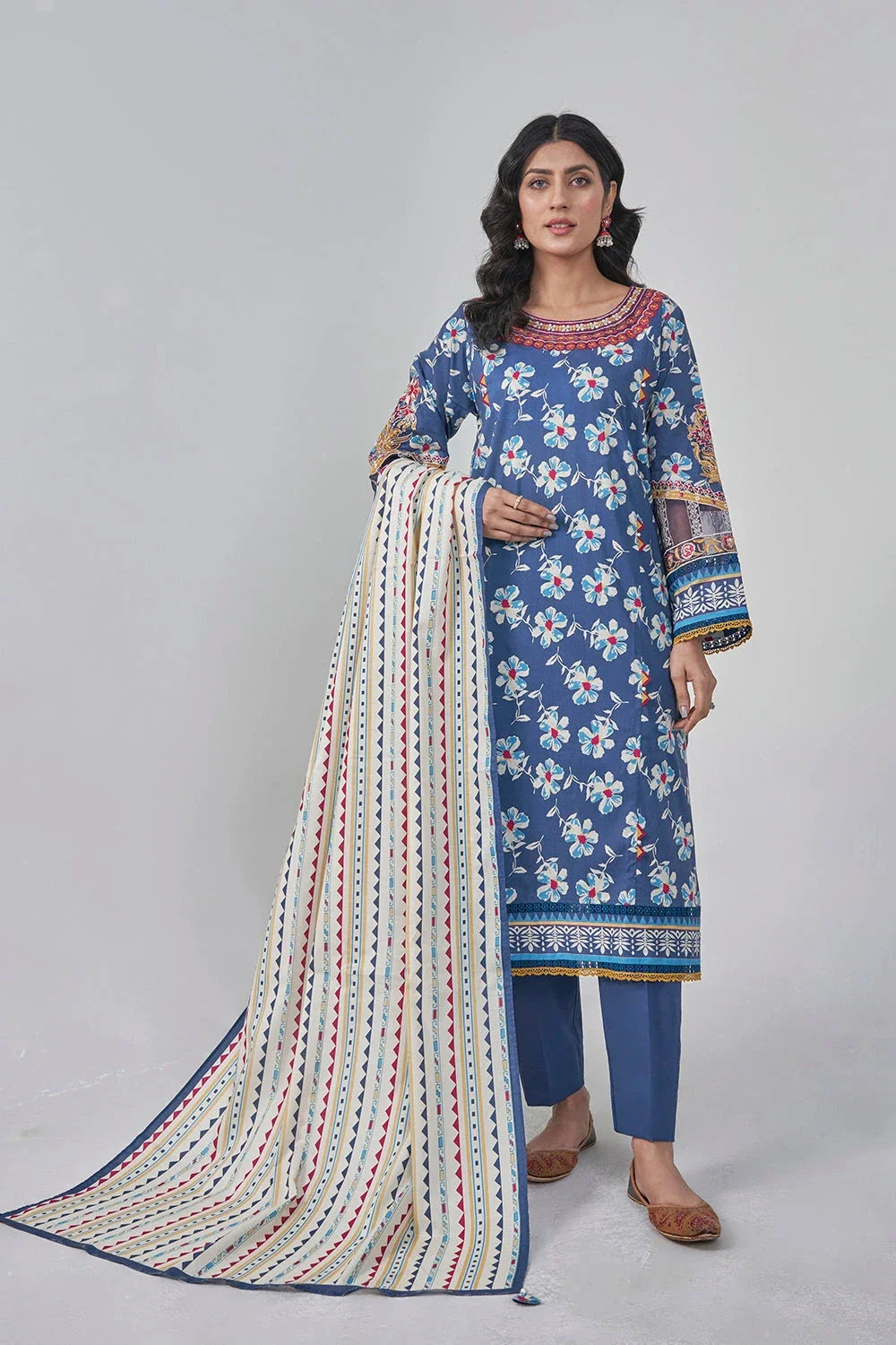 3PC Stitched Embroidered Lawn Suit KL-RTW-3070 KHAS STORES 