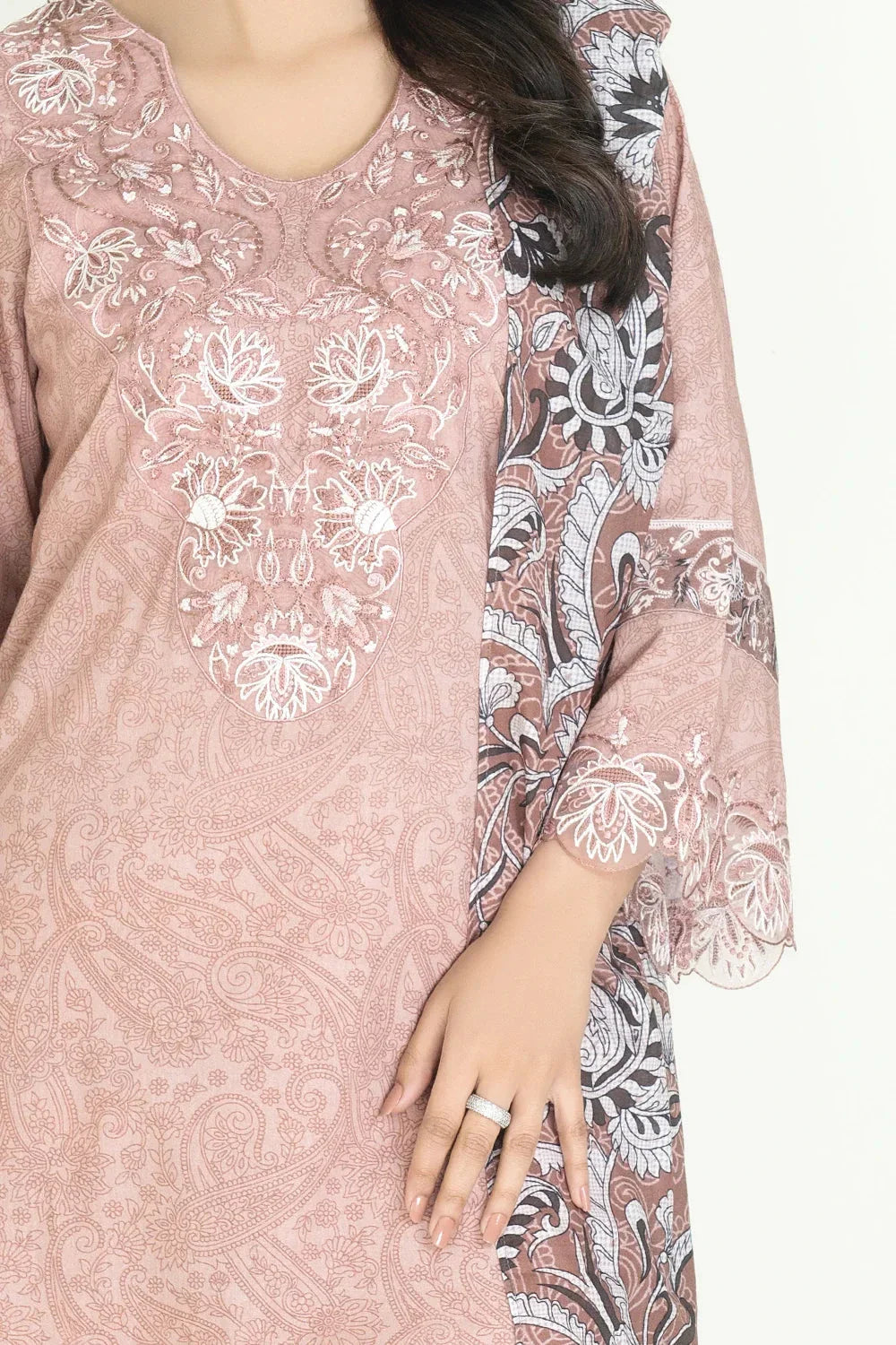 3PC Stitched Embroidered Lawn Suit | KL-RTW-3903 Embroidered KHAS STORES 