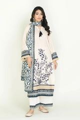 3PC Stitched Printed Lawn Suit | RTW-KLA-3399 Printed KHAS STORES 