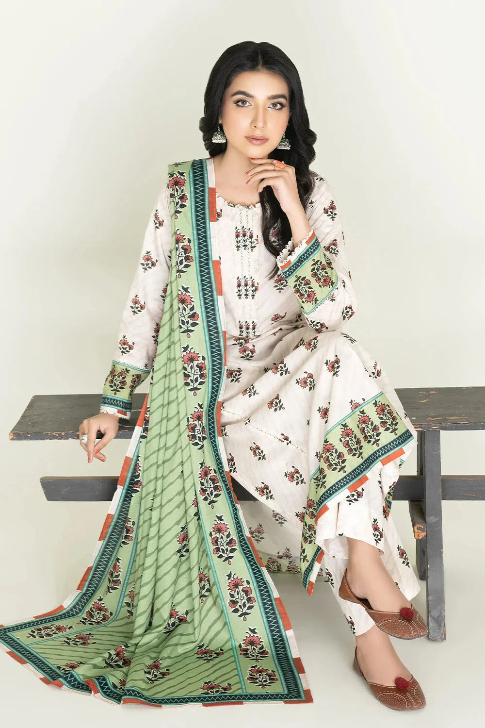 3PC Stitched Printed Lawn Suit | RTW-KLA-3881 KHAS STORES 