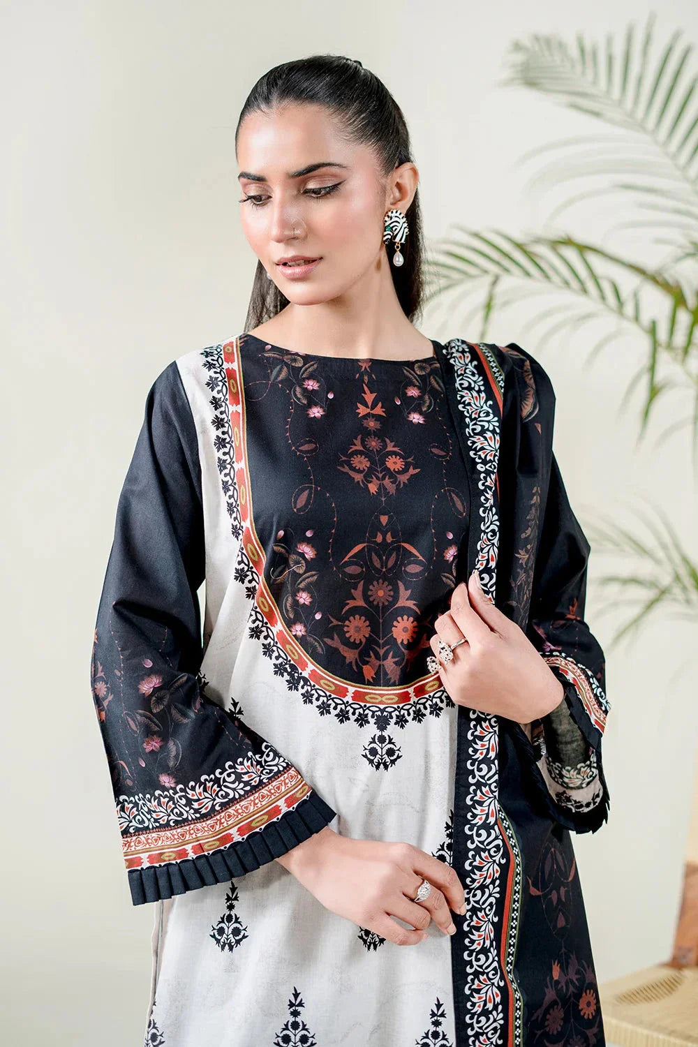 3PC Stitched Printed Lawn Suit | RTW-KLA-3884 Printed KHAS STORES 