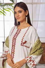 3PC Unstitched Embroidered Jacquard Linen Suit KJE-2282 KHAS STORES 