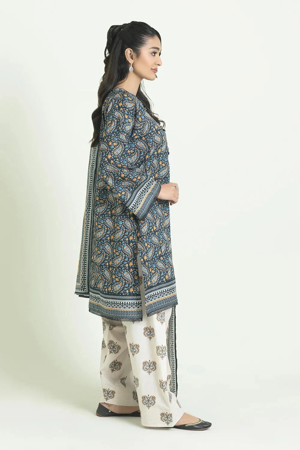 3PC Unstitched Printed Lawn Suit | KLA-3714 Printed KHAS STORES 