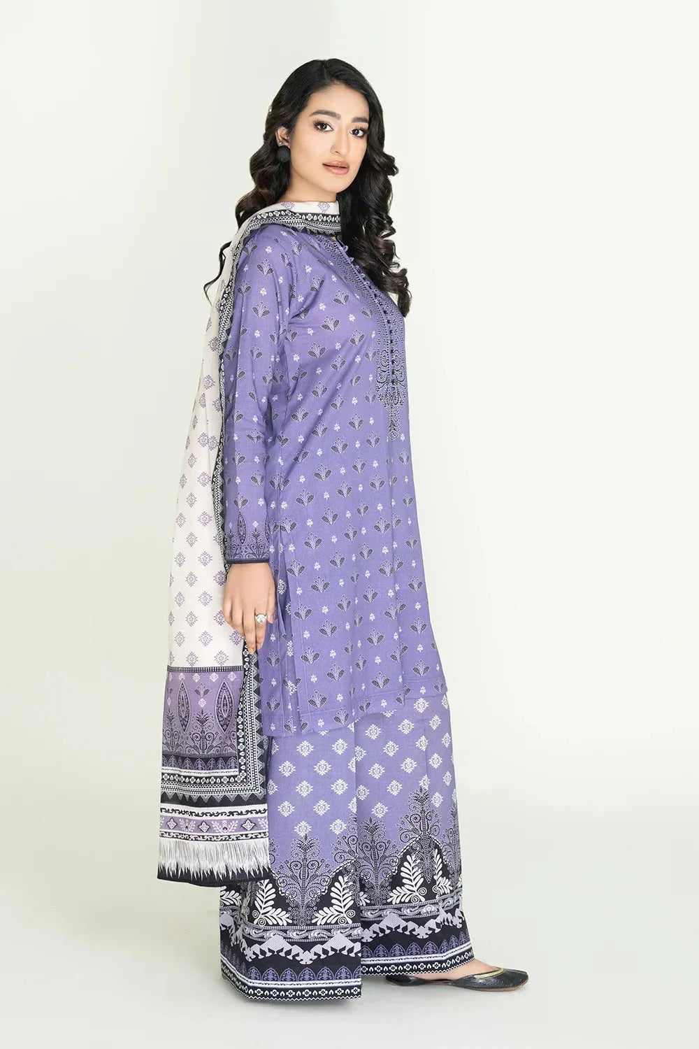 3PC Unstitched Printed Lawn Suit | KLA-3717 Printed KHAS STORES 