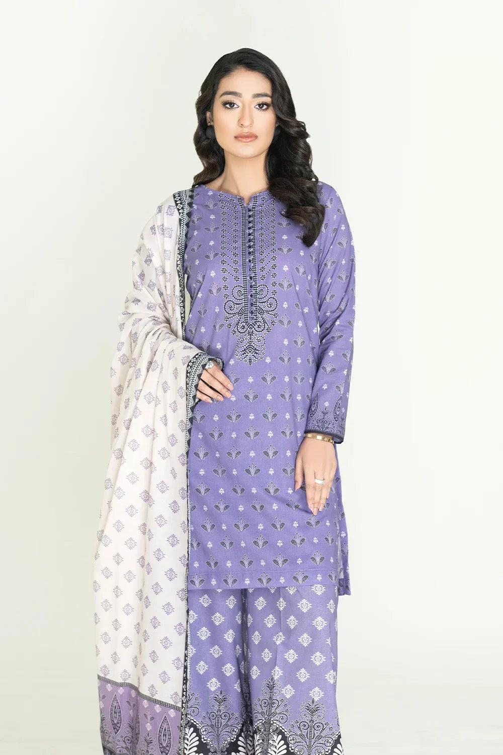 3PC Unstitched Printed Lawn Suit | KLA-3717 Printed KHAS STORES 